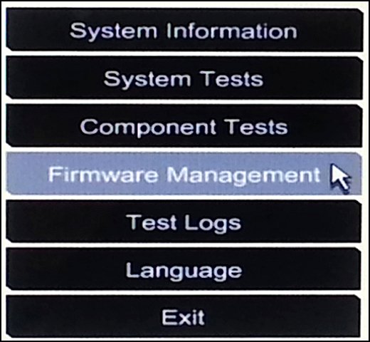 Firmware Management in the Hardware Diagnostics UEFI menu