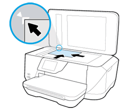 Imagem: Posicionar o item com o lado impresso voltado para baixo no vidro do scanner