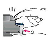 Illustration of pressing the cartridge into place