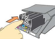 Image: Press to release the cartridge.