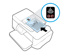 Imagem: Posicionar o item com o lado impresso voltado para cima no ADF