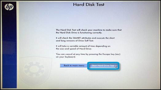 Hard Disk Test: Start Hard Drive Test