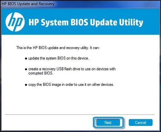 Utilidad de actualización de BIOS del sistema HP