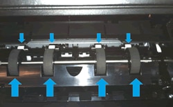 Image: Example of the rollers in the paper path access area.