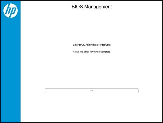 BIOS Management: Enter BIOS Administrator Password