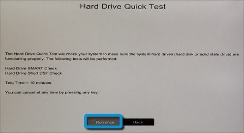 Hard Drive Quick Test: Run once