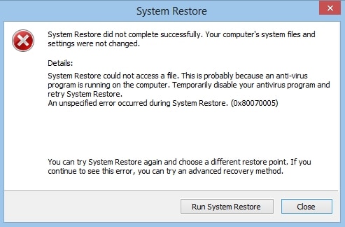 Vista System Restore Fail
