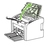 Ilustração: Abrir a porta de acesso ao cartucho de impressão