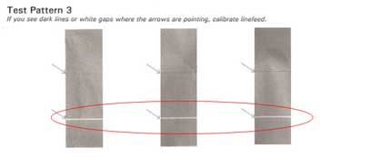 Image: Dark lines or white  gaps in test pattern 3