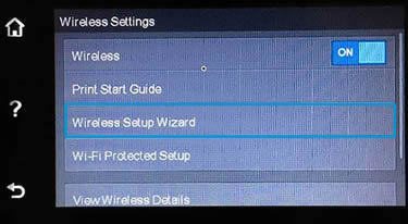 Image: Example of choosing the Wireless Setup Wizard