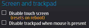 Screen and trackpad category