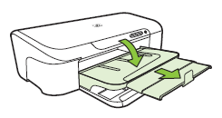 Illustration of pulling out the tray extension