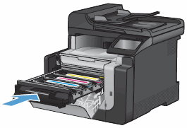 Illustration: Close the print cartridge door.