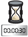 Image of an hourglass that shows 30 seconds.