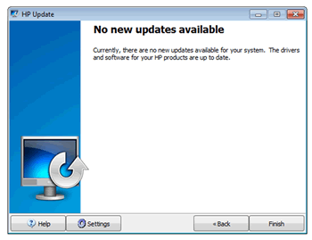 Beispiel für das Fenster "HP Update"