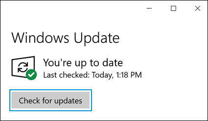 Windows Update window