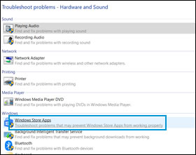 Opening the Windows apps troubleshooter
