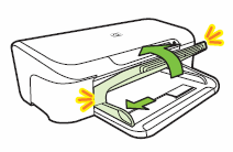 Illustration of lifting the output tray