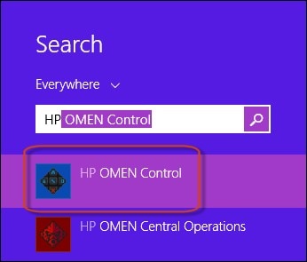HP OMEN Control search results