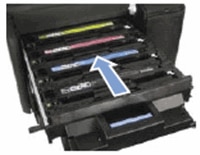 Image: Push  the cartridge drawer into the printer.