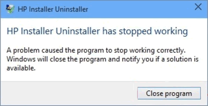 HP Installer Uninstaller error