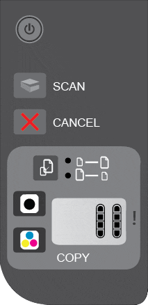 Image: printer busy control panel lights