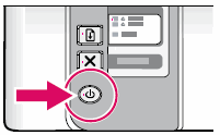Illustration of the Power button on the control panel