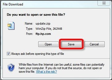 File download (Windows 7 example)