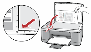 Place the cartridge alignment sheet on the scanner glass