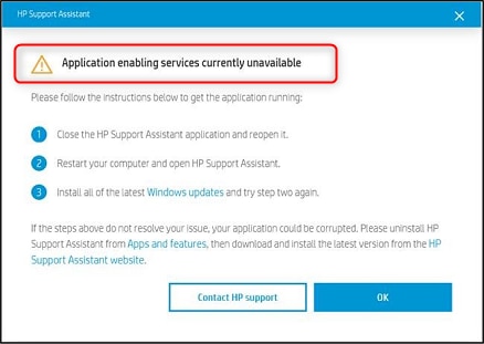HPSA application error
