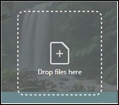 Canvas showing where to drop files