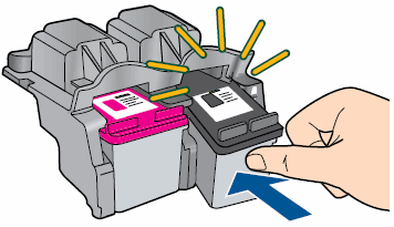 Imagem: Encaixar o cartucho de tinta corretamente