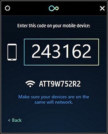 Example of code to enter on your mobile device