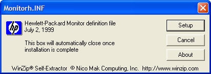 Monitor INF file window