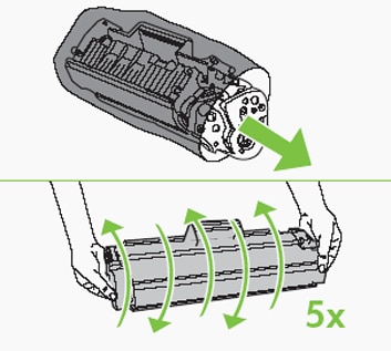 Illustration: Remove the print cartridge and rotate
