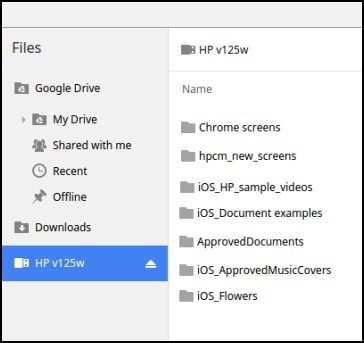Unidad USB en la aplicación Archivos