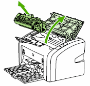 Removing the old print cartridge (graphic)