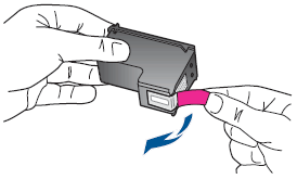 Graphic: Removing the tape from the new cartridge