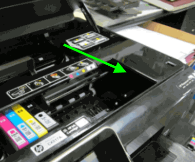 Image: Example showing where to look under the printer cover.