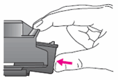 Illustration of snapping the cartridge into place