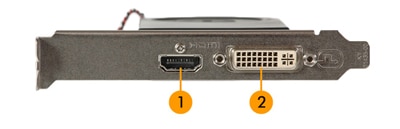 Radeon R7 240 video card bracket showing ports