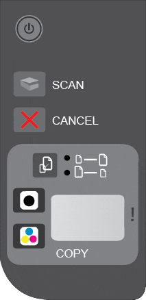 Image: Control panel with scanning failure lights