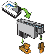 Image: Take the printhead out of its packaging, and then remove the protective caps