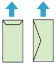 Image: Example of  envelope orientation for loading into Tray 1.