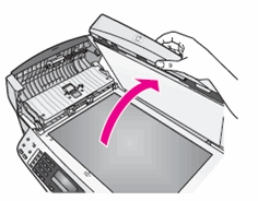 Illustration of lifting the document lid