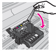 Illustration of lowering the latch handle