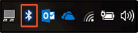Example of the Bluetooth icon active in the Windows notification area