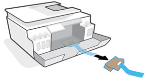Rimozione del materiale di imballaggio dall’area di accesso all’inchiostro