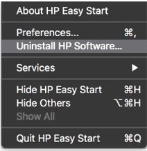 Select Uninstall HP Software...