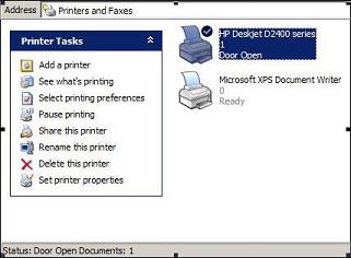 Imprimantes HP Deskjet série D2400 - Affichage d'un message d'erreur du  type « Le capot est ouvert. » sur l'ordinateur | Assistance clientèle HP®